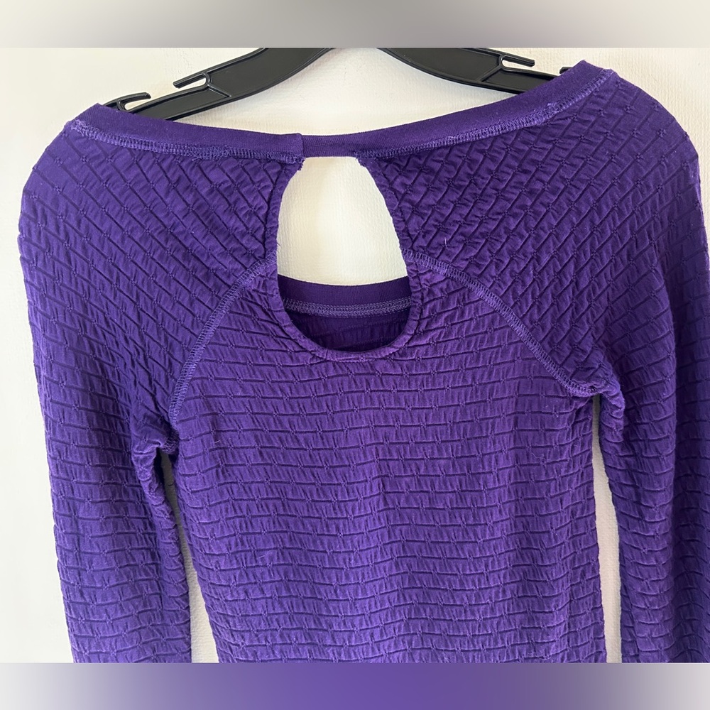 Y2K Free People Fitted Thermal Scoop Neck Top 2000s Layer Indie Boho Mall Goth S - Picture 10 of 13